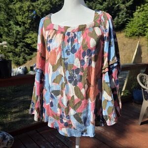 Zac & Rachel Colorful Floral Blouse